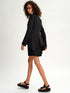 Forme d'Expression Victorian Raw-Edged Linen Coat Black